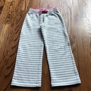 NWOT MiniBoden SZ6Y gray/white stripe sweatpants.